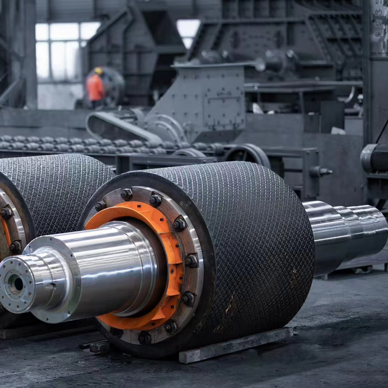 Roller shaft of roller press